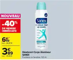 Carrefour Sanex Déodorant Corps Atomiseur offre