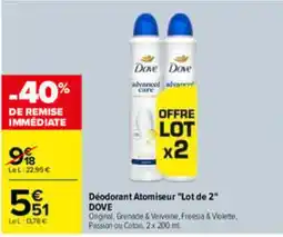 Carrefour DOVE Déodorant Atomiseur offre