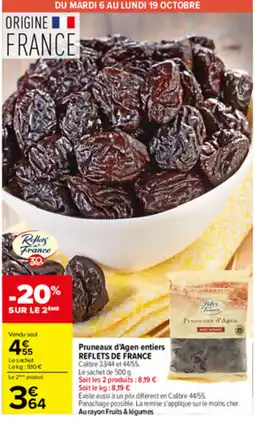Carrefour REFLETS DE FRANCE Pruneaux d'Agen entiers offre