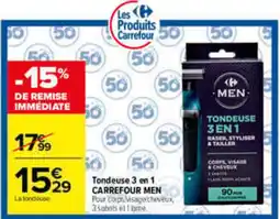 Carrefour CARREFOUR MEN Tondeuse 3 en 1 offre