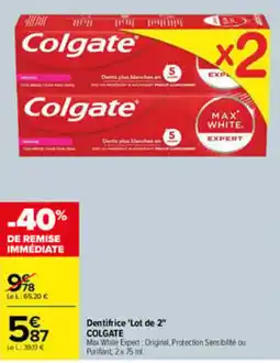 Carrefour COLGATE Dentifrice offre