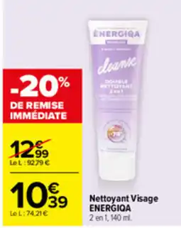 Carrefour ENERGIOA Nettoyant Visage offre