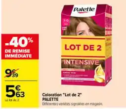 Carrefour Palette Coloration offre