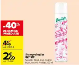 Carrefour Batiste Shampooing Sec offre