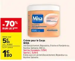 Carrefour MIXA Crème pour le Corps offre
