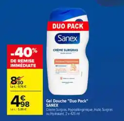 Carrefour Sanex Gel Douche offre