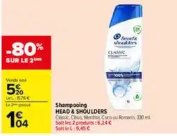 Carrefour head & shoulders Shampooing offre