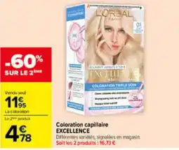 Carrefour L'ORÉAL PARIS Coloration capillaire EXCELLENCE offre