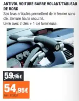 Autobacs ANTIVOL VOITURE BARRE VOLANT/TABLEAU DE BORD offre