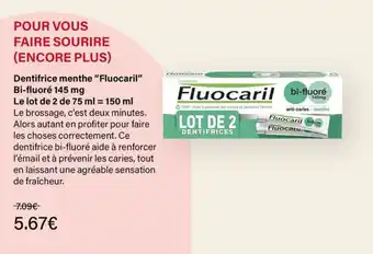 Fluocaril dentifrice menthe bi-fluore