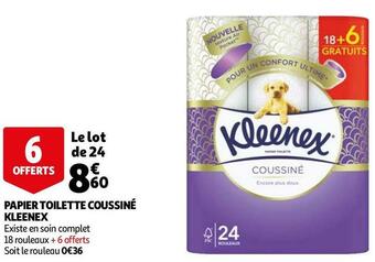 Auchan Kleenex papier toilette coussiné offre