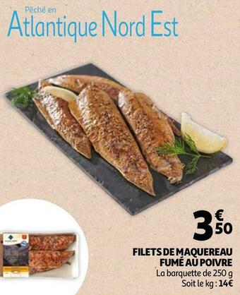 Auchan Filets de maquereau fumé au poivre offre
