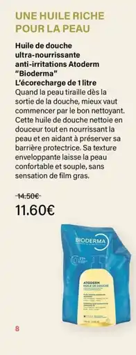 Monop' Bioderma Atoderm huile de douche ultra nourrissante anti-irritation atoderm offre