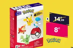 JouéClub Mega 4 figurines pokémon à construire et 1 pokéball offre