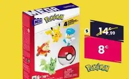 JouéClub 4 figurines pokémon à construire et 1 pokéball offre
