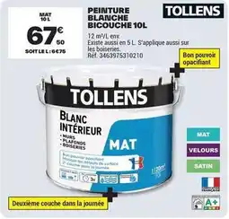 Brico Dépôt Tollens - peinture blanche bicouche 10l offre