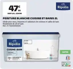 Brico Dépôt Ripolin - peinture blanche cuisine et bains 2l offre