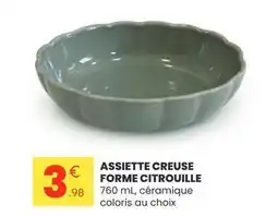 Stokomani Assiette creuse forme citrouille offre