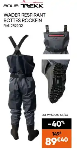 Pacific Pêche aqua TREKK WADER RESPIRANT BOTTES ROCKFIN offre