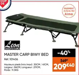 Pacific Pêche Leon HOOGENDIJK MASTER CARP BIWY BED offre