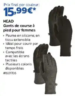 Costco HEAD Gants de course à pied pour femmes offre