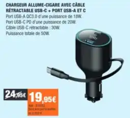 Autobacs unb Chargeur allume-cigare offre