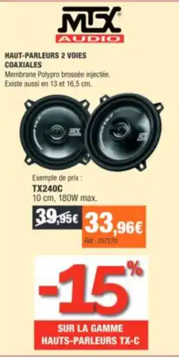 Autobacs MTX AUDIO HAUT-PARLEURS 2 VOIES COAXIALES offre
