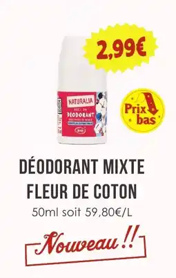 Naturalia Déodorant mixte fleur de coton offre