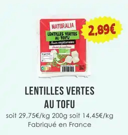 Naturalia NATURALIA LENTILLES VERTES AU TOFU offre