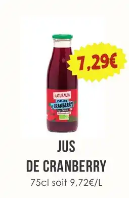 Naturalia NATURALIA JUS DE CRANBERRY offre