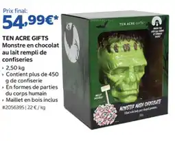 Costco TEN ACRE GIFTS Monstre en chocolat offre