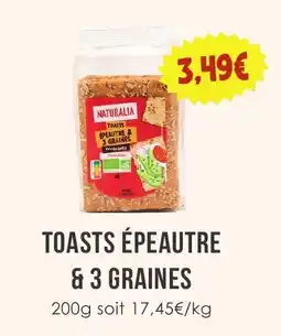 Naturalia NATURALIA Toasts épeautre & 3 graines offre