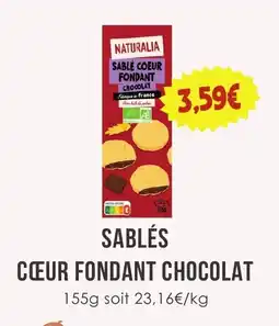 Naturalia NATURALIA SABLÉS CŒUR FONDANT CHOCOLAT offre