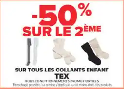 Carrefour Tex sur tous les collants enfant offre