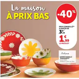 Super U Arttime gamme vaisselle marguerite offre