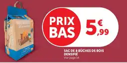 Super U Sac de 8 bûches de bois densifié offre