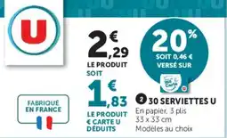 Super U SERVIETTES U offre