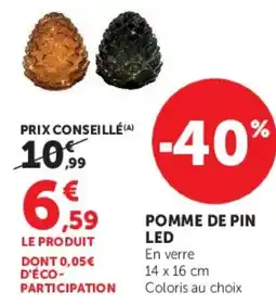 Super U Pomme de pin led offre