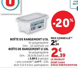 Super U U BOÎTE DE RANGEMENT offre