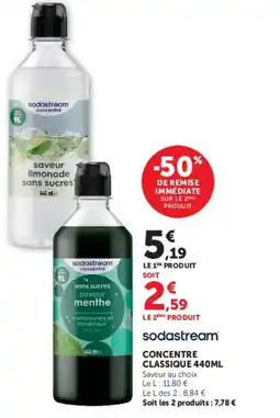 Super U Sodastream concentré classique offre