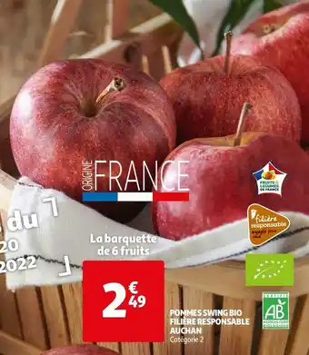 Auchan Auchan pommes swing bio filière responsable offre