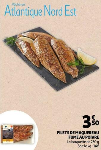 Auchan Filets de maquereau fumé au poivre offre