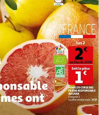 Auchan Auchan pomelos corse bio filière responsable offre