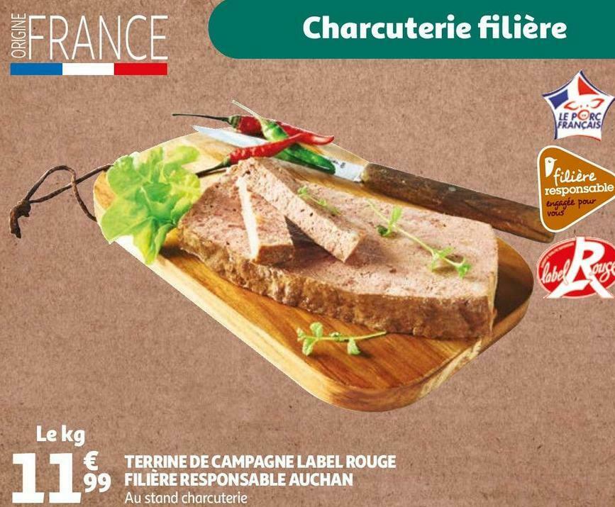 Promo Auchan terrine de campagne label rouge chez Auchan