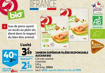 Auchan Auchan jambon supérieur offre