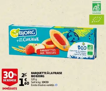 Auchan Bjorg biscuits barquette fraise kid bio offre
