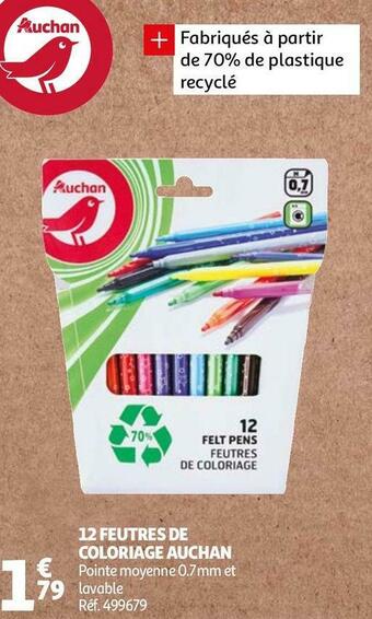 Auchan Auchan 12 feutres de coloriage offre