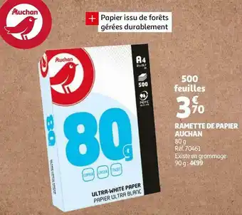 Auchan Auchan ramette de papier offre