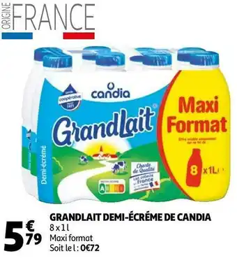 Auchan Candia grandlait demi-écréme de offre