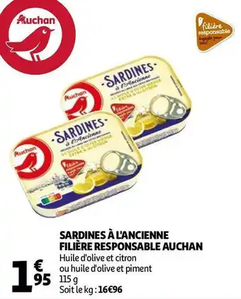 Auchan Filière responsable auchan sardines à l'ancienne offre